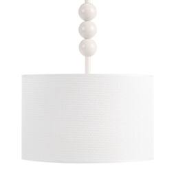 Wyld and Coco Pendant Lamp White Iron Drum Shade Mid-Century Modern - thumbnail 2