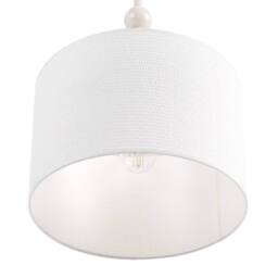 Wyld and Coco Pendant Lamp White Iron Drum Shade Mid-Century Modern - thumbnail 5