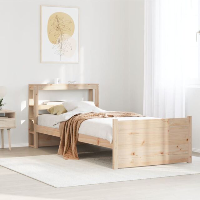 Berkfield Home Bed Frame with Headboard without Mattress 75x190 cm Small Single in Brown - image 1