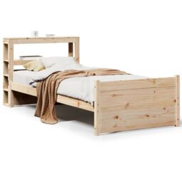 Berkfield Home Bed Frame with Headboard without Mattress 75x190 cm Small Single in Brown - thumbnail 2