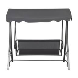 Wyld and Coco Grey Fabric 3-Seater Patio Swing - Powder-Coated Steel Frame - thumbnail 6