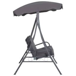 Wyld and Coco Grey Fabric 3-Seater Patio Swing - Powder-Coated Steel Frame - thumbnail 5