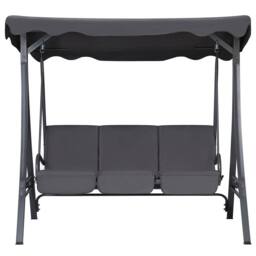 Wyld and Coco Grey Fabric 3-Seater Patio Swing - Powder-Coated Steel Frame - thumbnail 4