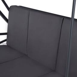 Wyld and Coco Grey Fabric 3-Seater Patio Swing - Powder-Coated Steel Frame - thumbnail 8