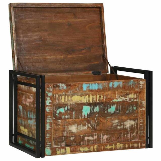 Berkfield Home Multicolour Storage Box 80 x 50 x 50 cm - Solid Reclaimed Wood - image 1