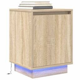 Berkfield Home Bedside Cabinets with LED Lights¬†2 pcs Sonoma Oak 38x34x50 cm in Light Oak - Size: 38 x 34 x 50 cm - thumbnail 6
