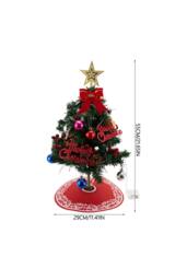 Living and Home 55cm Mini Pre-Lit Christmas Tree with Bow Star Top & Tree Skirt - thumbnail 6