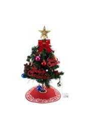 Living and Home 55cm Mini Pre-Lit Christmas Tree with Bow Star Top & Tree Skirt - thumbnail 5