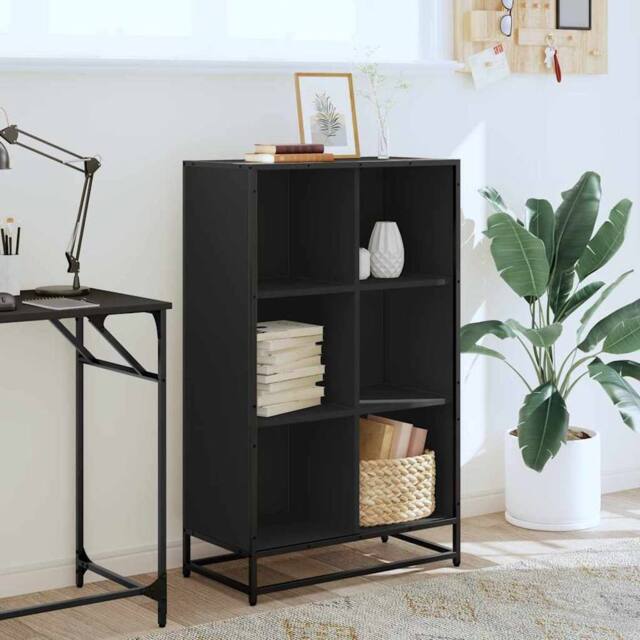 Berkfield Home Modern Book Cabinet Black 65.5x33x107.5 cm Engineered Wood - image 1