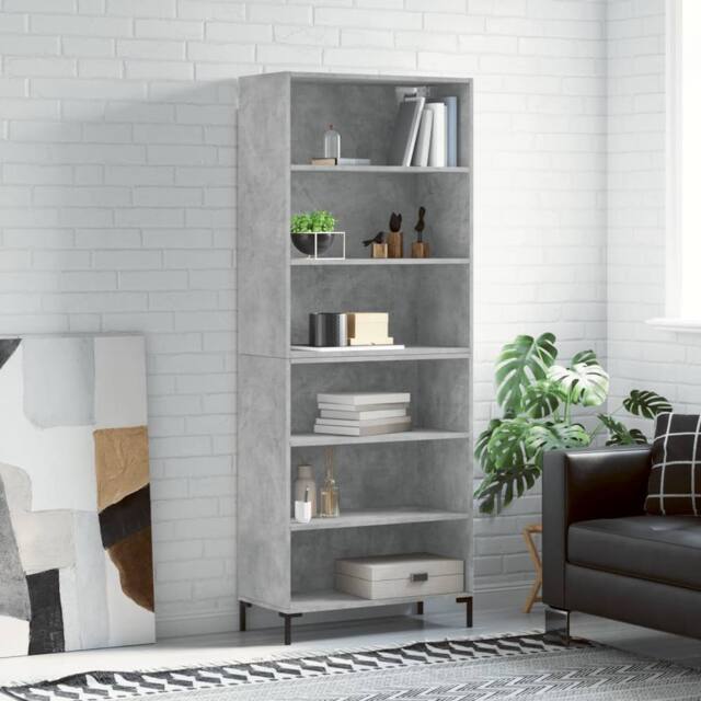Berkfield Home Highboard Concrete Grey 69.5x32.5x180 cm Engineered Wood - image 1
