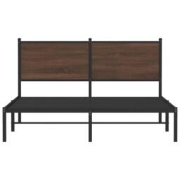 Berkfield Home Metal Bed Frame without Mattress Brown Oak 140x200 cm - thumbnail 5