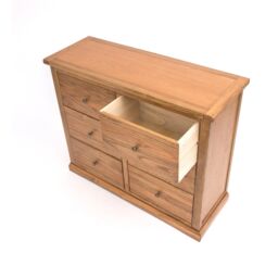 Cabinet Bits Salerno 6 Drawer Chest of Drawers Brass Knob in Natural - thumbnail 4