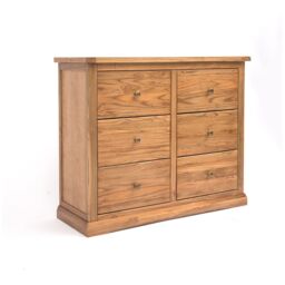 Cabinet Bits Salerno 6 Drawer Chest of Drawers Brass Knob in Natural - thumbnail 2