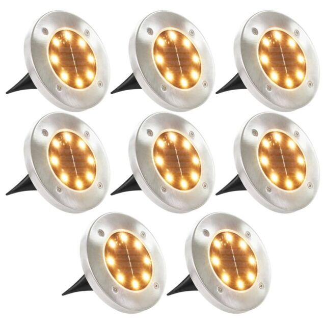 Berkfield Home Solar Ground Lights 8 pcs LED Lights Warm White - image 1