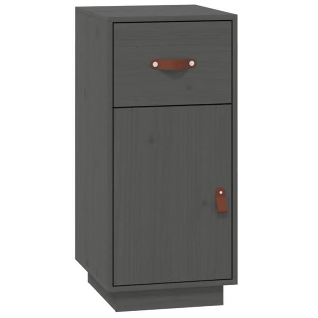 Berkfield Home Sideboard Grey 34x40x75 cm Solid Wood Pine - Size: 34 x 40 x 75 cm - image 1