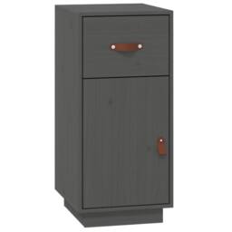 Berkfield Home Sideboard Grey 34x40x75 cm Solid Wood Pine - Size: 34 x 40 x 75 cm