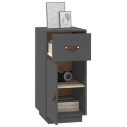 Berkfield Home Sideboard Grey 34x40x75 cm Solid Wood Pine - Size: 34 x 40 x 75 cm - thumbnail 5