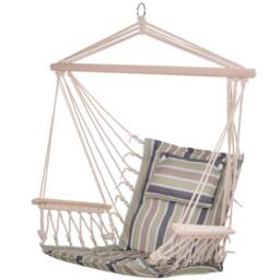 OUTSUNNY Hammock Hanging Rope Chair Swing w/Cushion 100KG - thumbnail 2