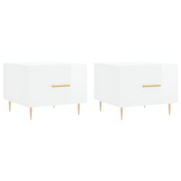 Berkfield Home Coffee Tables 2pcs High Gloss White 50x50x40 cm Engineered Wood - Size: 50 x 50 x 40 cm - thumbnail 2