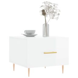 Berkfield Home Coffee Tables 2pcs High Gloss White 50x50x40 cm Engineered Wood - Size: 50 x 50 x 40 cm - thumbnail 3