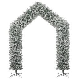 Berkfield Home Christmas Tree Arch with Flocked Snow 270 cm in White - thumbnail 2