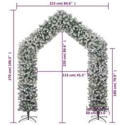 Berkfield Home Christmas Tree Arch with Flocked Snow 270 cm in White - thumbnail 6