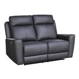 Aspire Rivington Real Leather Power Recliner 2 Seater Sofa with USB Charging in Charcoal - thumbnail 3