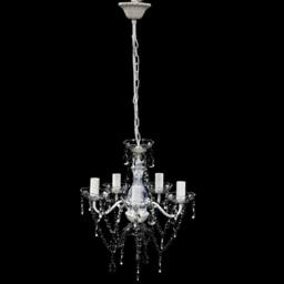 Berkfield Home Classic Chandelier 5 Bulbs Transparent in White - thumbnail 3