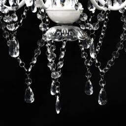 Berkfield Home Classic Chandelier 5 Bulbs Transparent in White - thumbnail 6