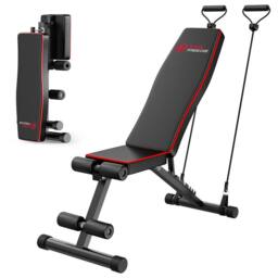 Armadadeals Foldable Adjustable Weight Bench for Home Gym, Incline Sit-Up Bench in Black
