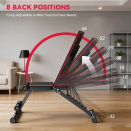 Armadadeals Foldable Adjustable Weight Bench for Home Gym, Incline Sit-Up Bench in Black - thumbnail 4