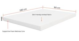 MN Furniture Multi-Layer High Density Hard Foam Mattress Single W90cm x L190cm x H15cm in White - thumbnail 3