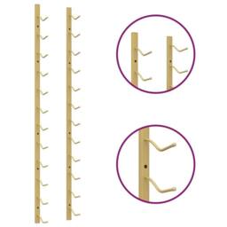 Berkfield Home Wall Mounted Wine Rack for 12 Bottles Gold Iron - thumbnail 4