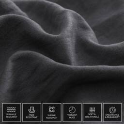 Pamposh Pre Washed Microfibre Duvet Cover Sets Reversible Quilt Covers in Grey - Size: Single - thumbnail 6