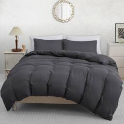Pamposh Pre Washed Microfibre Duvet Cover Sets Reversible Quilt Covers in Grey - Size: Single - thumbnail 1