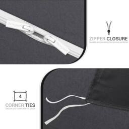 Pamposh Pre Washed Microfibre Duvet Cover Sets Reversible Quilt Covers in Grey - Size: Single - thumbnail 7