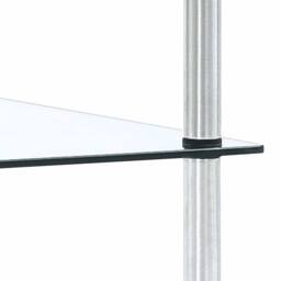 Berkfield Home Durable 4-Tier Shelf Transparent 40x40x100 cm Tempered Glass in Clear - Size: 40 x 40 x 100 cm