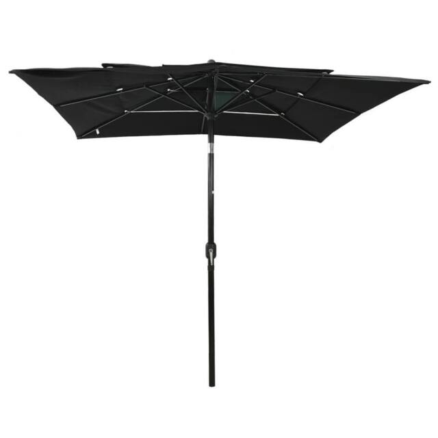 Berkfield Home 3-Tier Parasol with Aluminium Pole Black 2.5x2.5 m - image 1