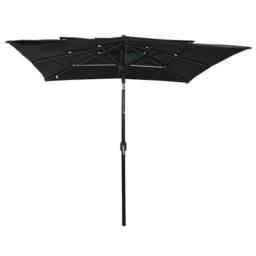 Berkfield Home 3-Tier Parasol with Aluminium Pole Black 2.5x2.5 m - thumbnail 1