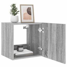 Berkfield Home TV Wall Cabinets with LED Lights 2 pcs Grey Sonoma 40.5x35x40 cm - thumbnail 6