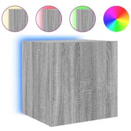 Berkfield Home TV Wall Cabinets with LED Lights 2 pcs Grey Sonoma 40.5x35x40 cm - thumbnail 7