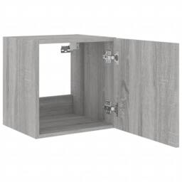 Berkfield Home TV Wall Cabinets with LED Lights 2 pcs Grey Sonoma 40.5x35x40 cm - thumbnail 9