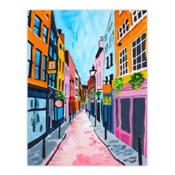 "Artery8 Carnaby Street London Vibrant Colourful Painting Wall Art Print - Size: W12"" x H16""" - thumbnail 1