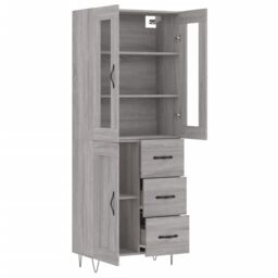 Berkfield Home Highboard Grey Sonoma 69.5x34x180 cm Engineered Wood - thumbnail 4