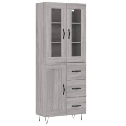 Berkfield Home Highboard Grey Sonoma 69.5x34x180 cm Engineered Wood - thumbnail 2