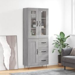 Berkfield Home Highboard Grey Sonoma 69.5x34x180 cm Engineered Wood