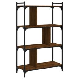 Berkfield Home Bookcase 4-Tier Brown Oak 76x32x123 cm Engineered Wood - Size: 76 x 32 x 123 cm - thumbnail 1