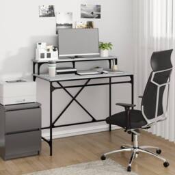Berkfield Home Desk Grey Sonoma 100x50x90 cm Engineered Wood & Iron - Size: 100 x 50 x 90 cm - thumbnail 2