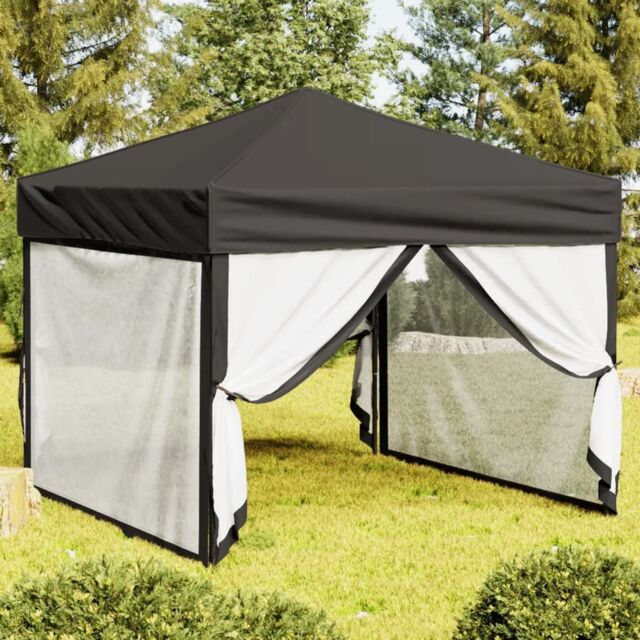 Berkfield Home Folding Party Tent with Sidewalls Anthracite 3x3 m in Black - image 1