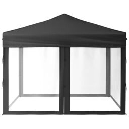 Berkfield Home Folding Party Tent with Sidewalls Anthracite 3x3 m in Black - thumbnail 4